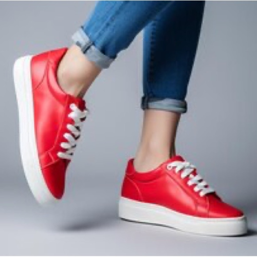 Marisfrolg Women’s Red/Hot Orange Trainers Leather Sneakers Size 230(1.5)=6.5 US